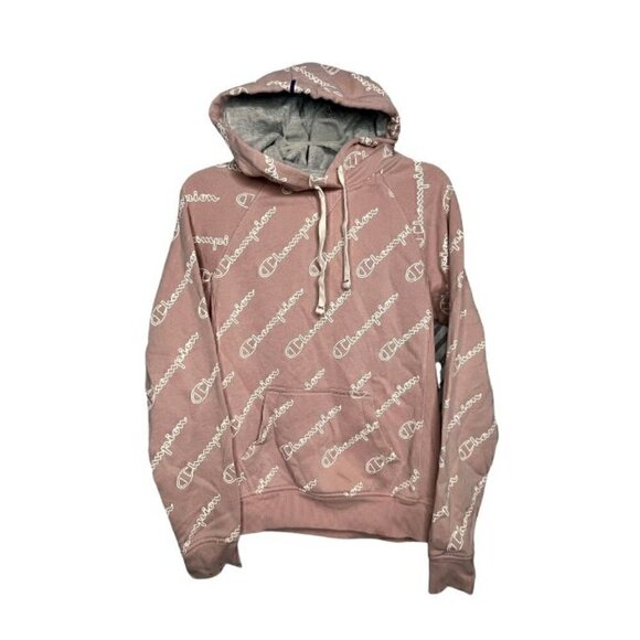 Champion Pink Drawstring Pullover Sweatshirt Hoodie w Pockets (Womens S) - Picture 1 of 10